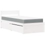Bed with drawers and solid white pine mattress 90x200 cm by , Beds and slatted bases - Ref: Foro24-3281908, Price: 313,23 €, ...