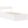 Bed with drawers and solid white pine mattress 90x200 cm by , Beds and slatted bases - Ref: Foro24-3281908, Price: 313,23 €, ...