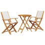 3-teiliges Bistro-Set aus Stoff und massivem Holz in Creme-Weiß. von , Gartensets - Ref: Foro24-3281796, Preis: 158,98 €, Rab...
