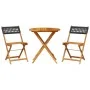 3-piece PE rattan and solid black wood bistro set by , Garden sets - Ref: Foro24-3281838, Price: 156,89 €, Discount: %