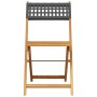 3-teiliges Bistro-Set aus PE-Rattan und massivem Schwarzholz von , Gartensets - Ref: Foro24-3281838, Preis: 142,09 €, Rabatt: %