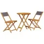 3-teiliges Bistro-Set aus Stoff und massivem Anthrazit-Holz von , Gartensets - Ref: Foro24-3281749, Preis: 133,12 €, Rabatt: %