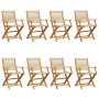 Sillas de jardín plegables 8 uds madera maciza acacia beige de , Sillas de jardín - Ref: Foro24-3214573, Precio: 722,12 €, De...