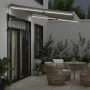 Retractable automatic awning with LED light anthracite white 300x250 cm by , Awnings - Ref: Foro24-3215781, Price: 477,76 €, ...