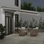 Manual retractable awning with LED light in anthracite and white, 500x300 cm. by , Awnings - Ref: Foro24-3215788, Price: 415,...