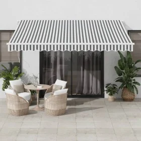 Retractable automatic awning with LED light anthracite white 400x350cm by , Awnings - Ref: Foro24-3215795, Price: 598,94 €, D...