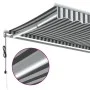 Retractable automatic awning with LED light in anthracite white 600x350 cm by , Awnings - Ref: Foro24-3215807, Price: 788,56 ...