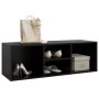 Black plywood shoe bench 105x35x35 cm by , Shoe racks and shoe organizers - Ref: Foro24-804464, Price: 49,32 €, Discount: %