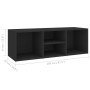 Black plywood shoe bench 105x35x35 cm by , Shoe racks and shoe organizers - Ref: Foro24-804464, Price: 49,32 €, Discount: %
