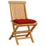 Gartensessel 6 Stück mit roten Kissen aus Teakholz von , Gartenstühle - Ref: Foro24-3065611, Preis: 391,48 €, Rabatt: %