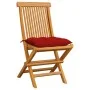 Sillas de jardín 6 uds con cojines rojos madera de teca de , Sillas de jardín - Ref: Foro24-3065611, Precio: 385,76 €, Descue...