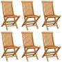Gartensessel 6 Stück mit roten Kissen aus Teakholz von , Gartenstühle - Ref: Foro24-3065611, Preis: 391,48 €, Rabatt: %