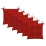 Sillas de jardín 6 uds con cojines rojos madera de teca de , Sillas de jardín - Ref: Foro24-3065611, Precio: 385,76 €, Descue...