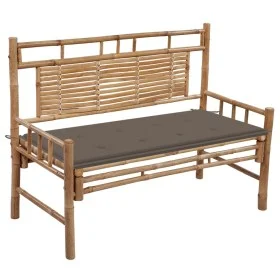 Garden bench with bamboo cushion 120 cm by , garden benches - Ref: Foro24-3063884, Price: 134,41 €, Discount: %