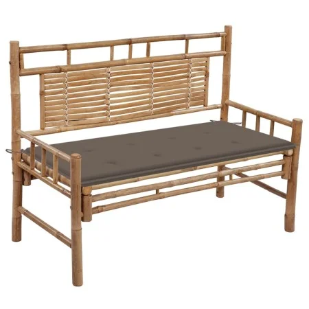Garden bench with bamboo cushion 120 cm by , garden benches - Ref: Foro24-3063884, Price: 143,39 €, Discount: %