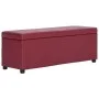 Bank with storage space 116 cm synthetic leather burgundy by , Benches for halls and storage - Ref: Foro24-281313, Price: 182...