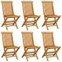 Gartenstühle 6 Stück Massivholz Teak und Kissen in Grau-Taupe von , Gartenstühle - Ref: Foro24-3065613, Preis: 386,55 €, Raba...