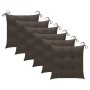 Garden chairs 6 pcs solid teak wood and taupe gray cushions by , Garden chairs - Ref: Foro24-3065613, Price: 391,48 €, Discou...