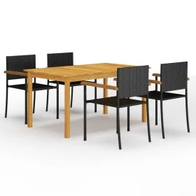 Juego de comedor para jardín 5 piezas negro de , Conjuntos de jardín - Ref: Foro24-3067808, Precio: 374,34 €, Descuento: %