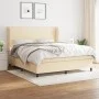 Box spring bed with cream-colored fabric mattress 180x200 cm by , Beds and slatted bases - Ref: Foro24-3127826, Price: 642,21...