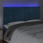 Cabecero con luces LED terciopelo azul oscuro 160x5x118/128 cm en Cabeceros y pies de cama | Comprar online en Foro24