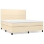 Box spring bed with cream-colored fabric mattress 180x200 cm by , Beds and slatted bases - Ref: Foro24-3141638, Price: 629,82...