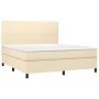 Box spring bed with cream-colored fabric mattress 180x200 cm by , Beds and slatted bases - Ref: Foro24-3141638, Price: 629,82...