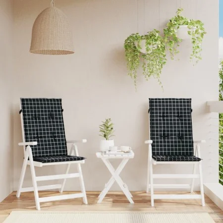 Cushions for pallet sofa, 2 units, black checkered fabric by , Cushions for chairs and sofas - Ref: Foro24-361256, Price: 44,...