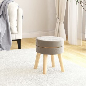 Hocker redondo gris oscuro terciopelo de , Taburetes y sillas plegables - Ref: Foro24-340271, Precio: 42,70 €, Descuento: %