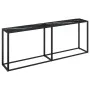Tempered glass and black marble console table 200x35x75.5 cm by , Side tables - Ref: Foro24-331689, Price: 102,00 €, Discount: %