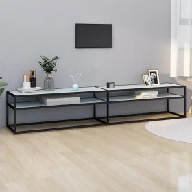 TV-Möbel aus gehärtetem Glas in weißem Marmorfarben, 220x40x40,5 cm. von , TV-Möbel - Ref: Foro24-331732, Preis: 106,35 €, Ra...