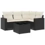 Gartenmöbel-Set, 5-teilig, mit schwarzen Polstern aus synthetischem Rattan von , Modulare Sofas für den Außenbereich - Ref: F...