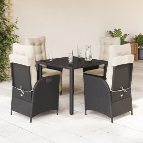 Set de muebles jardín 5 pzas con cojines ratán sintético negro de , Conjuntos de jardín - Ref: Foro24-3213060, Precio: 544,94...
