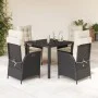Set de muebles jardín 5 pzas con cojines ratán sintético negro de , Conjuntos de jardín - Ref: Foro24-3213060, Precio: 599,59...