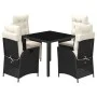 Set de muebles jardín 5 pzas con cojines ratán sintético negro de , Conjuntos de jardín - Ref: Foro24-3213060, Precio: 599,59...