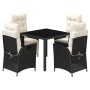 Set de muebles jardín 5 pzas con cojines ratán sintético negro de , Conjuntos de jardín - Ref: Foro24-3213060, Precio: 544,94...