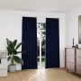 Cortinas opacas ganchos 2 pzas terciopelo azul oscuro 140x225cm
