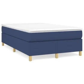 Cama box spring con colchón tela azul 120x190 cm de , Camas y somieres - Ref: Foro24-3269696, Precio: 344,80 €, Descuento: %