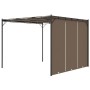 Cenador de jardín con cortina lateral gris taupe 3x3x2,25 m