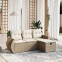 Juego de sofás jardín con cojines 4 pzas ratán sintético beige de , Conjuntos de jardín - Ref: Foro24-3264064, Precio: 308,93...