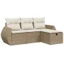Garden sofa set with 4-piece synthetic rattan beige cushions by , Garden sets - Ref: Foro24-3264064, Price: 342,49 €, Discoun...
