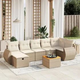 Garden sofa set with beige cushions, 8 pieces, PE rattan. by , Garden sets - Ref: Foro24-3265069, Price: 578,39 €, Discount: %