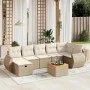 Juego de sofás de jardín con cojines beige 8 pzas ratán PE de , Conjuntos de jardín - Ref: Foro24-3265069, Precio: 577,11 €, ...