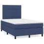 Box spring bed with mattress and LED lights, blue fabric, 120x190 cm. by , Beds and slatted bases - Ref: Foro24-3270203, Pric...