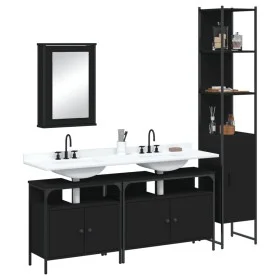 4-teiliges Badezimmermöbelset aus schwarzer Sperrholz. von , Badezimmermöbel - Ref: Foro24-3214805, Preis: 243,15 €, Rabatt: %