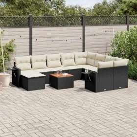 Garden sofa set 11 pieces and black synthetic rattan cushions by , Garden sets - Ref: Foro24-3257183, Price: 639,07 €, Discou...