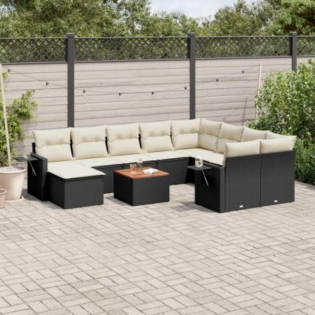 Garden sofa set 11 pieces and black synthetic rattan cushions by , Garden sets - Ref: Foro24-3257183, Price: 639,07 €, Discou...