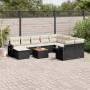 Gartensofagarnitur 11-teilig mit schwarzen Kissen aus synthetischem Rattan. von , Gartensets - Ref: Foro24-3257183, Preis: 64...