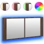 Badezimmerschrank mit Spiegel und LED-Beleuchtung in Eichenbraun 100x12x45 cm. von , Badezimmerwaschtische - Ref: Foro24-8349...