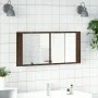 Badezimmerschrank mit Spiegel und LED-Beleuchtung in Eichenbraun 100x12x45 cm. von , Badezimmerwaschtische - Ref: Foro24-8349...